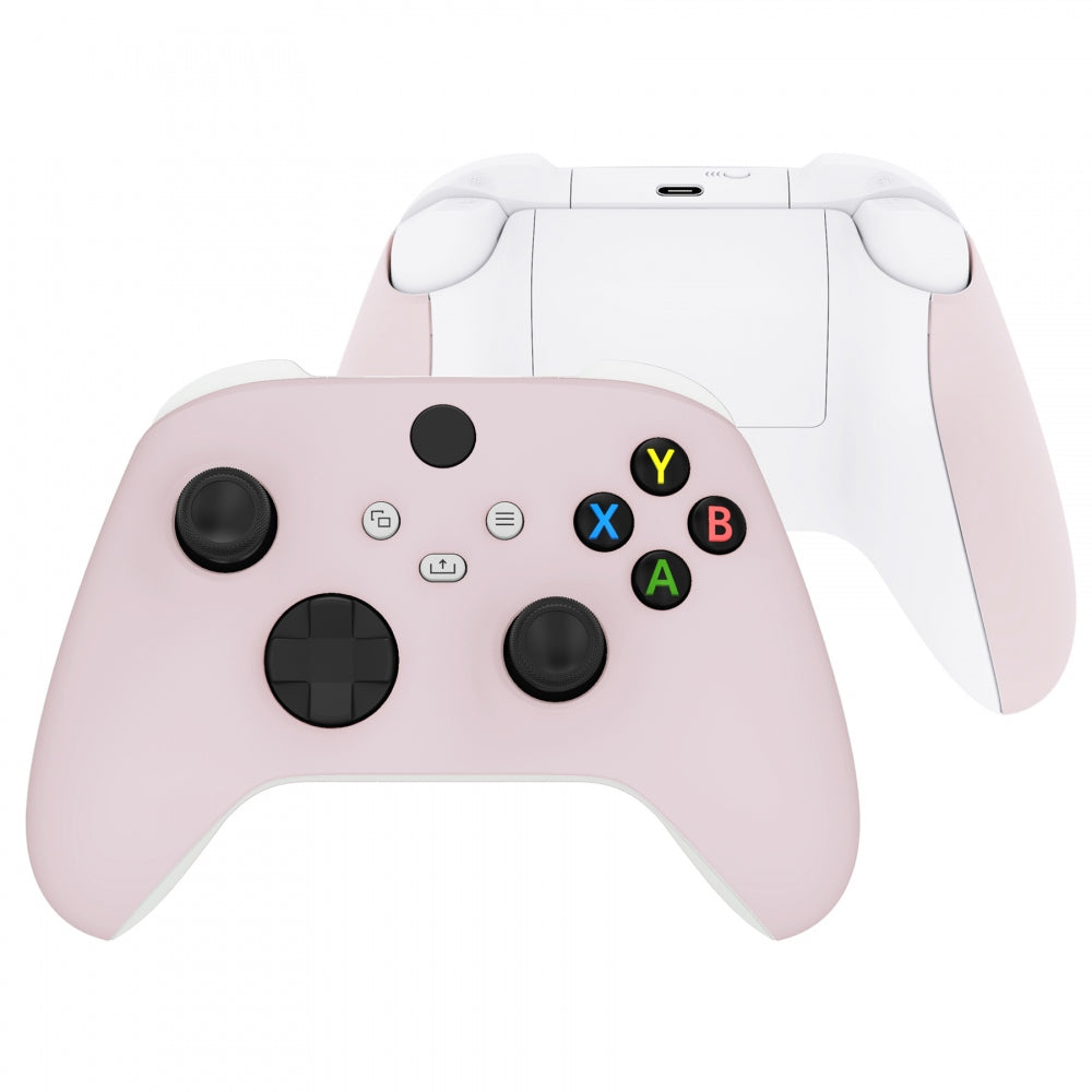 eXtremeRate Retail Soft Touch Cherry Blossoms Pink Replacement Handles Shell for Xbox Series X Controller, Custom Side Rails Panels Front Housing Shell Faceplate for Xbox Series S Controller - Controller NOT Included - ZX3P312