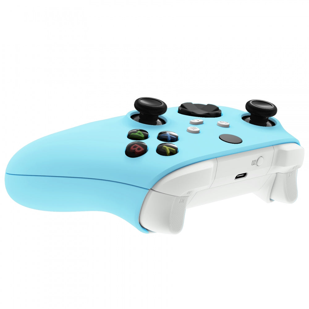 eXtremeRate Retail Soft Touch Heaven Blue Replacement Handles Shell for Xbox Series X Controller, Custom Side Rails Panels Front Housing Shell Faceplate for Xbox Series S Controller - Controller NOT Included - ZX3P313