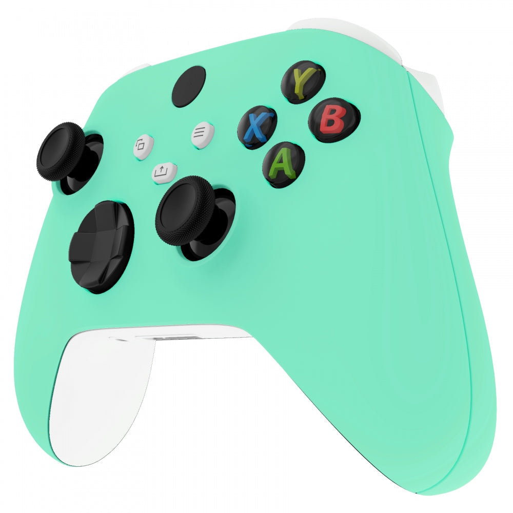 eXtremeRate Retail Soft Touch Mint Green Replacement Handles Shell for Xbox Series X Controller, Custom Side Rails Panels Front Housing Shell Faceplate for Xbox Series S Controller - Controller NOT Included - ZX3P314