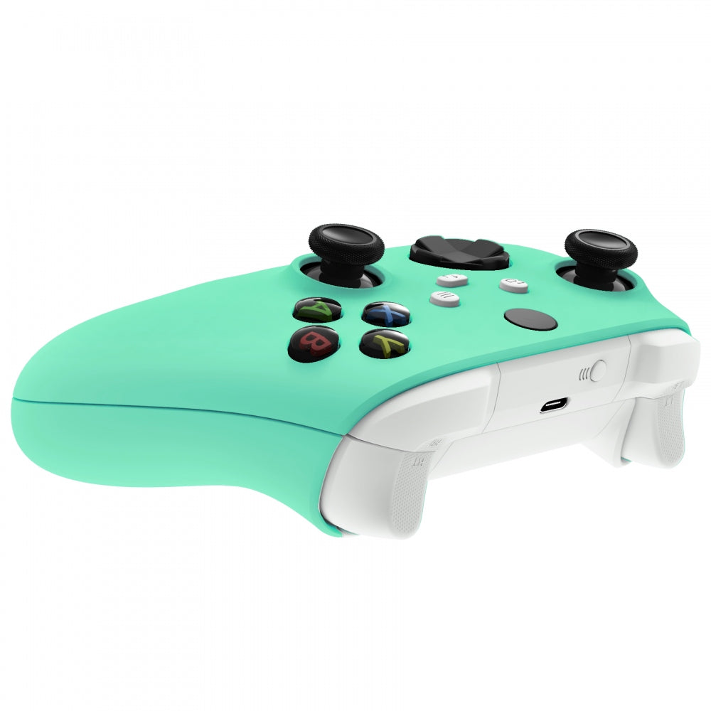 eXtremeRate Retail Soft Touch Mint Green Replacement Handles Shell for Xbox Series X Controller, Custom Side Rails Panels Front Housing Shell Faceplate for Xbox Series S Controller - Controller NOT Included - ZX3P314