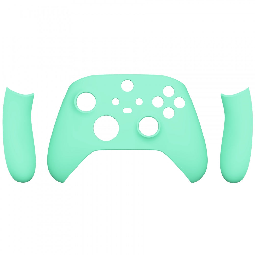 eXtremeRate Retail Soft Touch Mint Green Replacement Handles Shell for Xbox Series X Controller, Custom Side Rails Panels Front Housing Shell Faceplate for Xbox Series S Controller - Controller NOT Included - ZX3P314