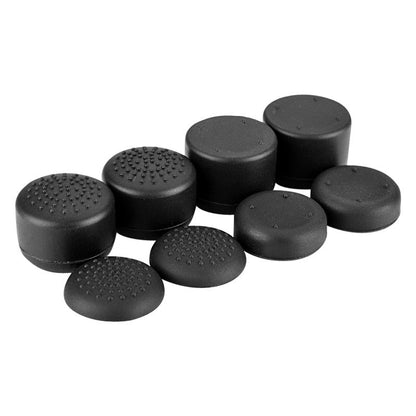 eXtremeRate Retail 8 Black Silicone Rubber Precision Platporm Raised Analog Sticks Thumb Grips for ps4 Slim ps4 Pro Thumbsticks - ZXBJ122