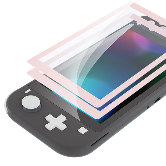 eXtremeRate Nintendo Switch Lite用2枚セット傷防止透明HD強化ガラススクリーン保護フィルム【桜ピンク】