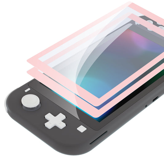 eXtremeRate Nintendo Switch Lite用2枚セット傷防止透明HD強化ガラススクリーン保護フィルム【チェリーブロッサムピンク】
