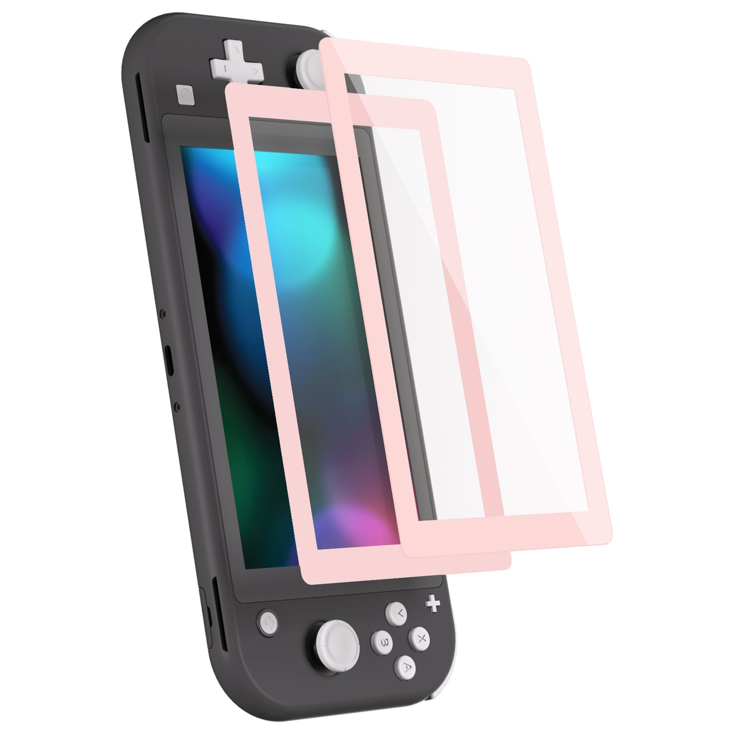 eXtremeRate Nintendo Switch Lite用2枚セット傷防止透明HD強化ガラススクリーン保護フィルム【チェリーブロッサムピンク】