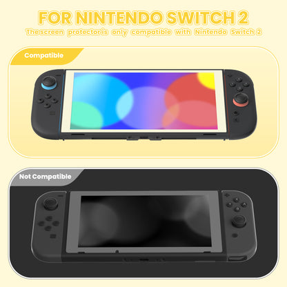 eXtremeRate Nintendo Switch 2に対応用強化ガラスフィルム 2枚セット【アンティークイエロー】