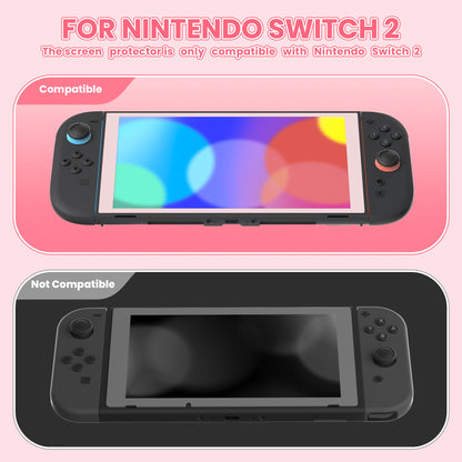 eXtremeRate Nintendo Switch 2に対応用強化ガラスフィルム 2枚セット【チェリーブロッサムピンク】