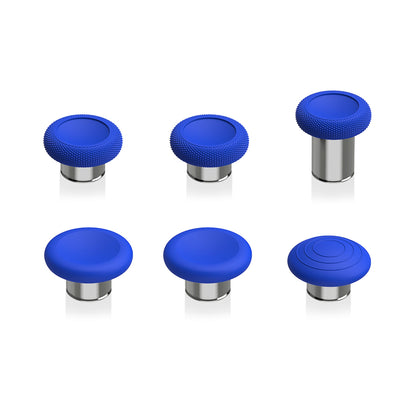 eXtremeRate 6 in 1 Metal Replacement Thumbsticks for Xbox Elite Series 2 & Elite 2 Core Controller (Model 1797) - Blue & Metallic Silver eXtremeRate