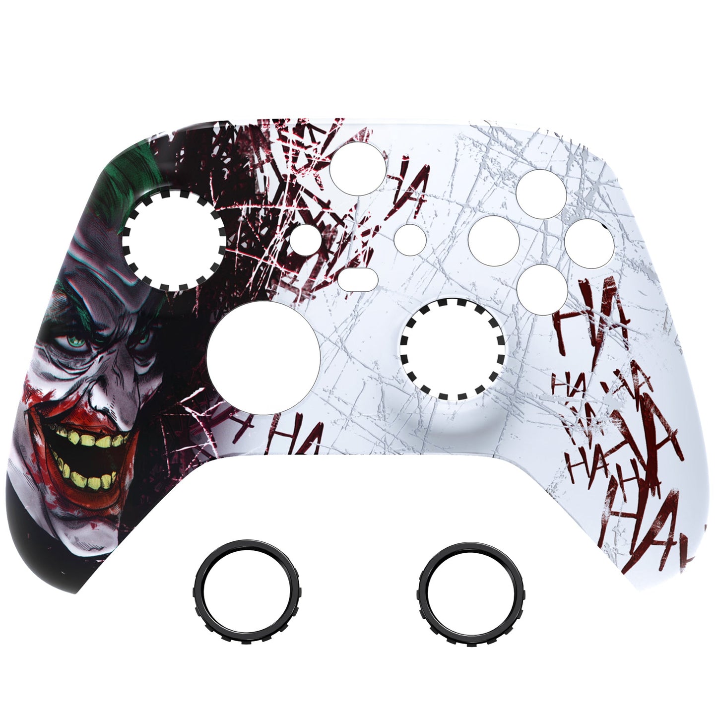 eXtremeRate ASR Version Front Housing Shell with Accent Rings for Xbox Series X/S Controller & Xbox Core Controller - Clown HAHAHA eXtremeRate