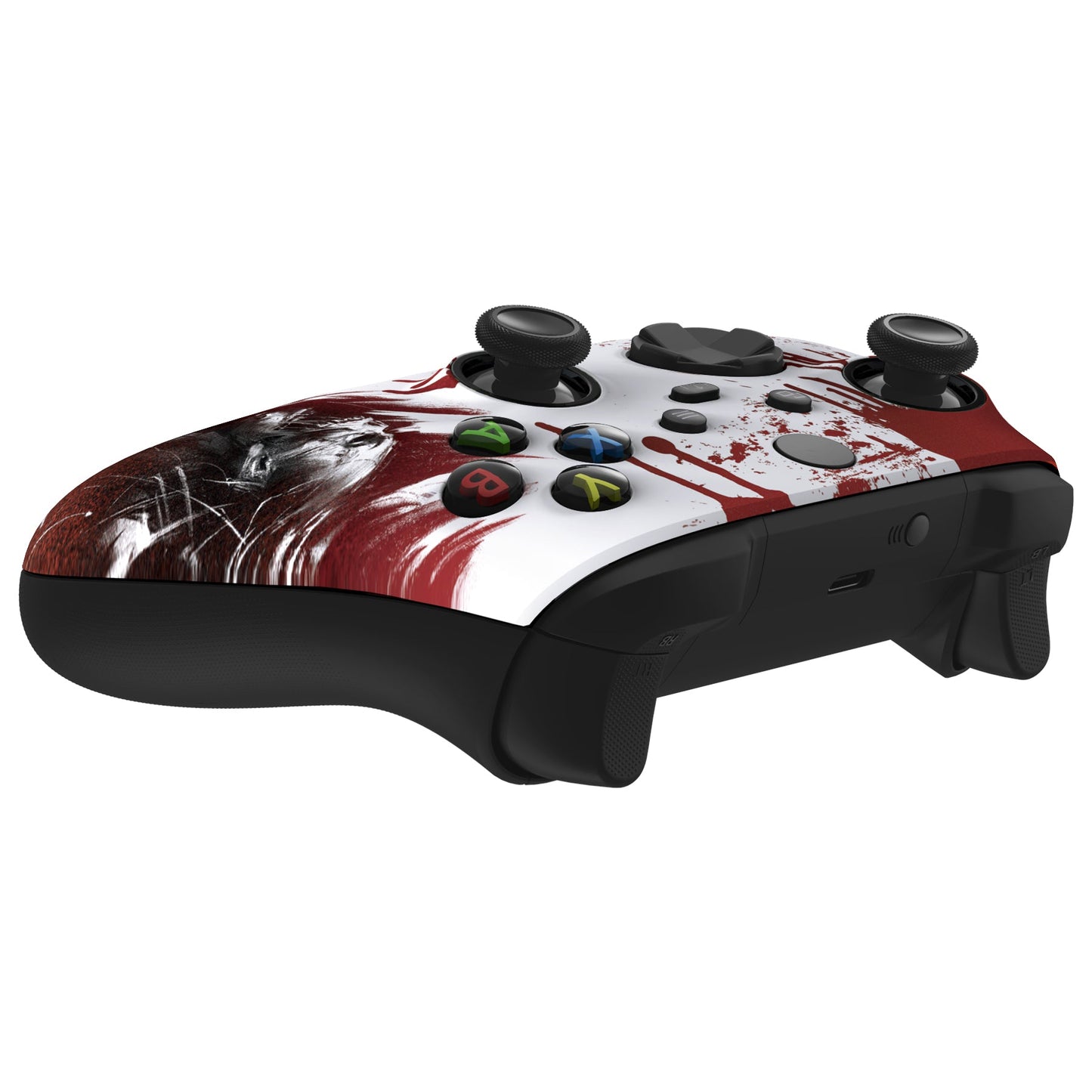 eXtremeRate ASR Version Front Housing Shell with Accent Rings for Xbox Series X/S Controller & Xbox Core Controller - Blood Zombie eXtremeRate