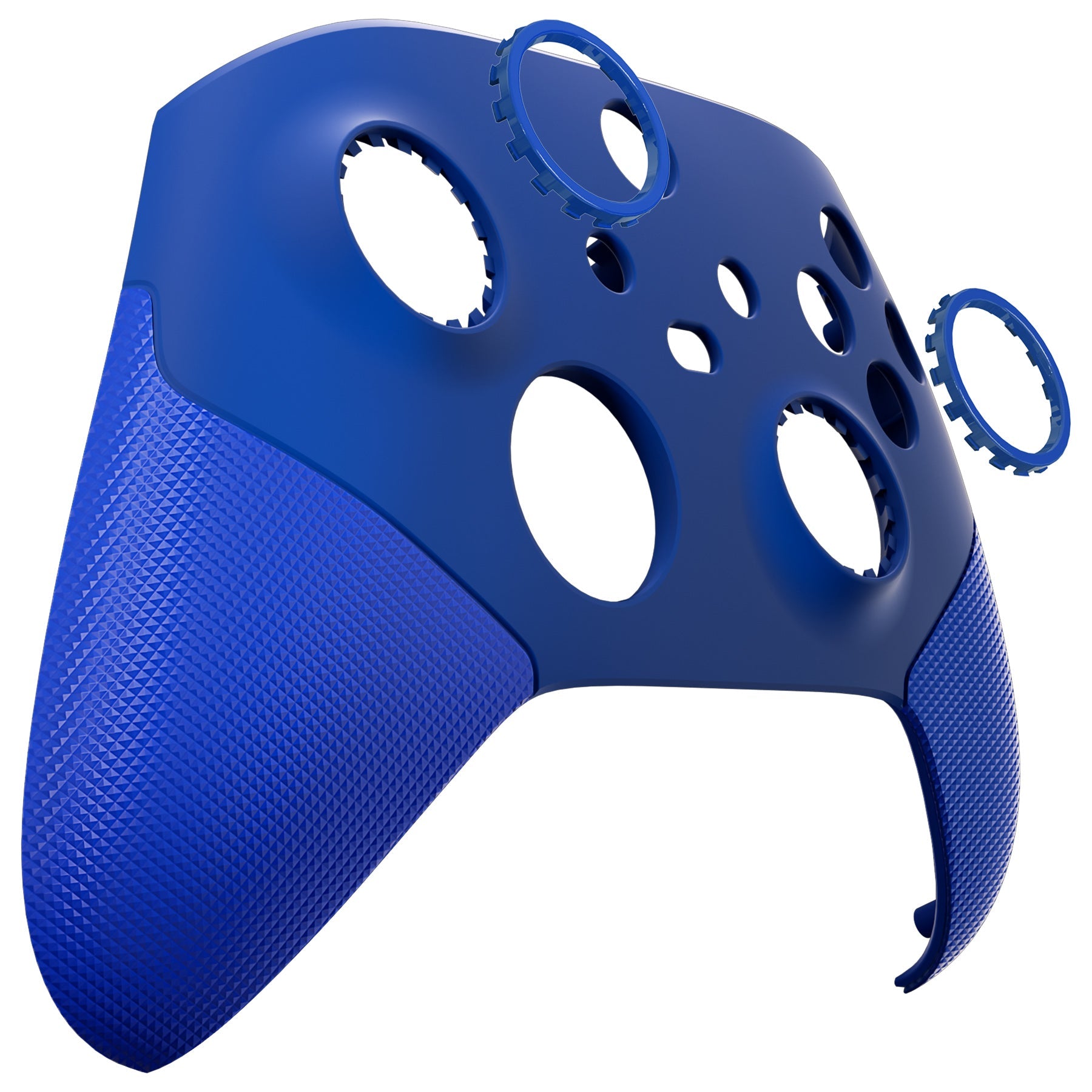 eXtremeRate ASR Version Performance Rubberized Grip Front Housing Shell  with Accent Rings for Xbox Series X & S Controller - Rubberized Blue eXtremeRate