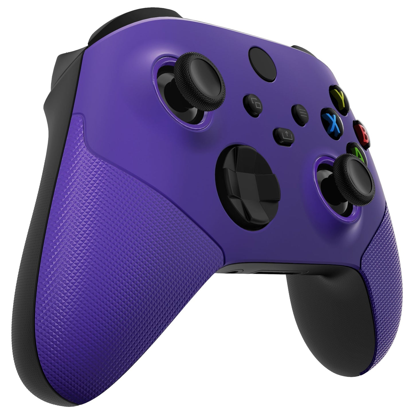 eXtremeRate ASR Version Performance Rubberized Grip Front Housing Shell  with Accent Rings for Xbox Series X & S Controller - Rubberized Purple eXtremeRate