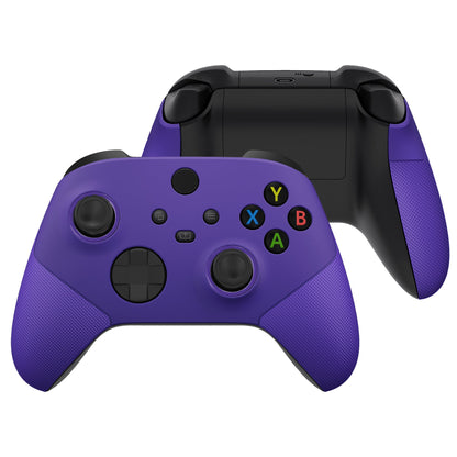 eXtremeRate ASR Version Performance Rubberized Side Rails Front Housing Shells with Accent Rings for Xbox Series X & S Controller - Rubberized Purple eXtremeRate