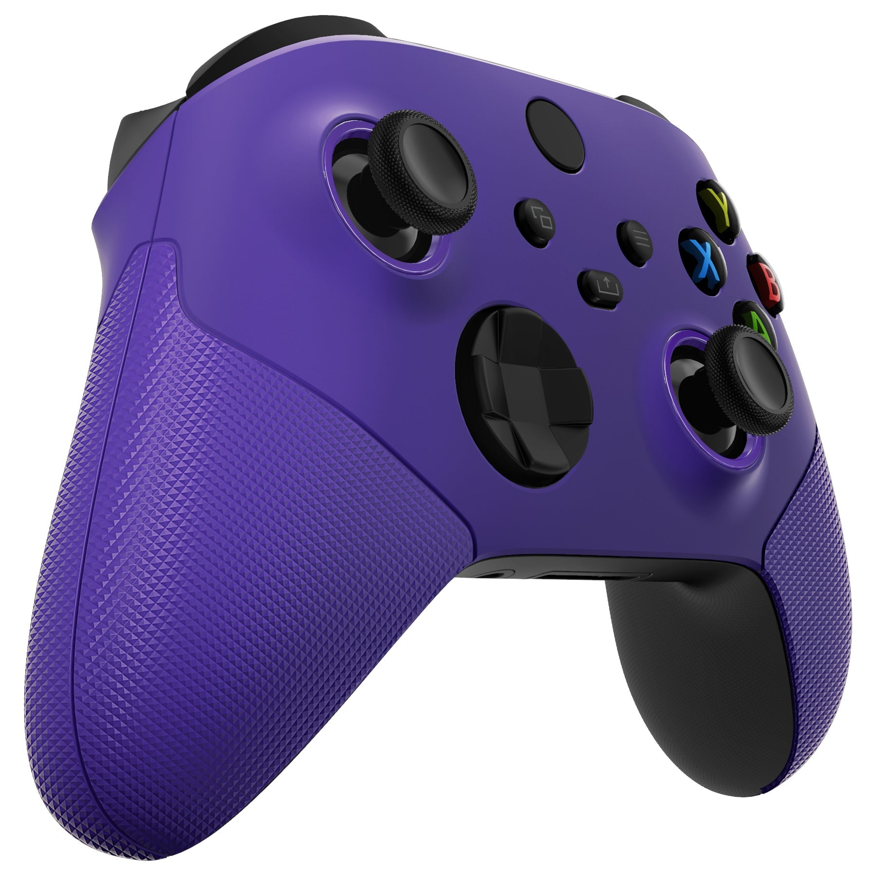 eXtremeRate ASR Version Performance Rubberized Side Rails Front Housing Shells with Accent Rings for Xbox Series X & S Controller - Rubberized Purple eXtremeRate