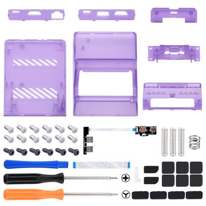 eXtremeRate AiryDocky DIY Kit Replacement Shell Case for Nintendo Switch Dock - Clear Atomic Purple eXtremeRate