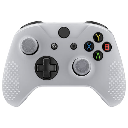 eXtremeRate Protective Anti-Slip Silicone Case with Thumb Grips Caps for Xbox One X & S Controller - Semi-transparent Clear eXtremeRate