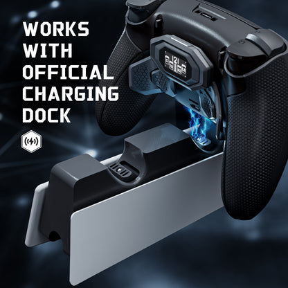 eXtremeRate PS5 edgeコントローラーに対応用BEYOND バックパドルキット、OLEDディスプレイ&エルゴノミックグリップ【ブラック】