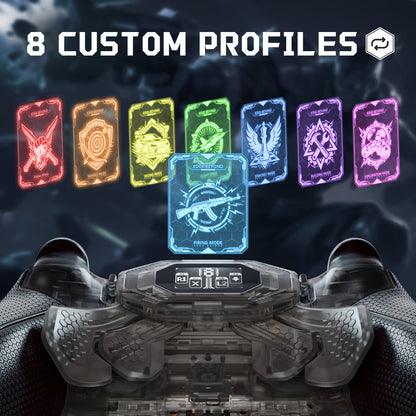 eXtremeRate PS5 edgeコントローラーに対応用BEYOND バックパドルキット、OLEDディスプレイ&エルゴノミックグリップ【クリアブラック】