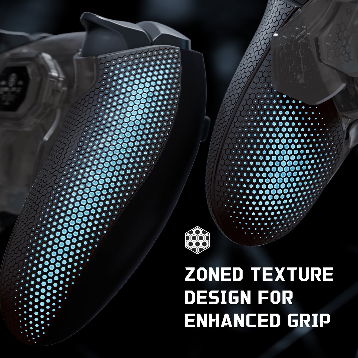 eXtremeRate PS5 edgeコントローラーに対応用BEYOND バックパドルキット、OLEDディスプレイ&エルゴノミックグリップ【クリアブラック】