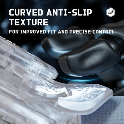 eXtremeRate PS5 edgeコントローラーに対応用BEYOND バックパドルキット、OLEDディスプレイ&エルゴノミックグリップ【クリア&グレー】