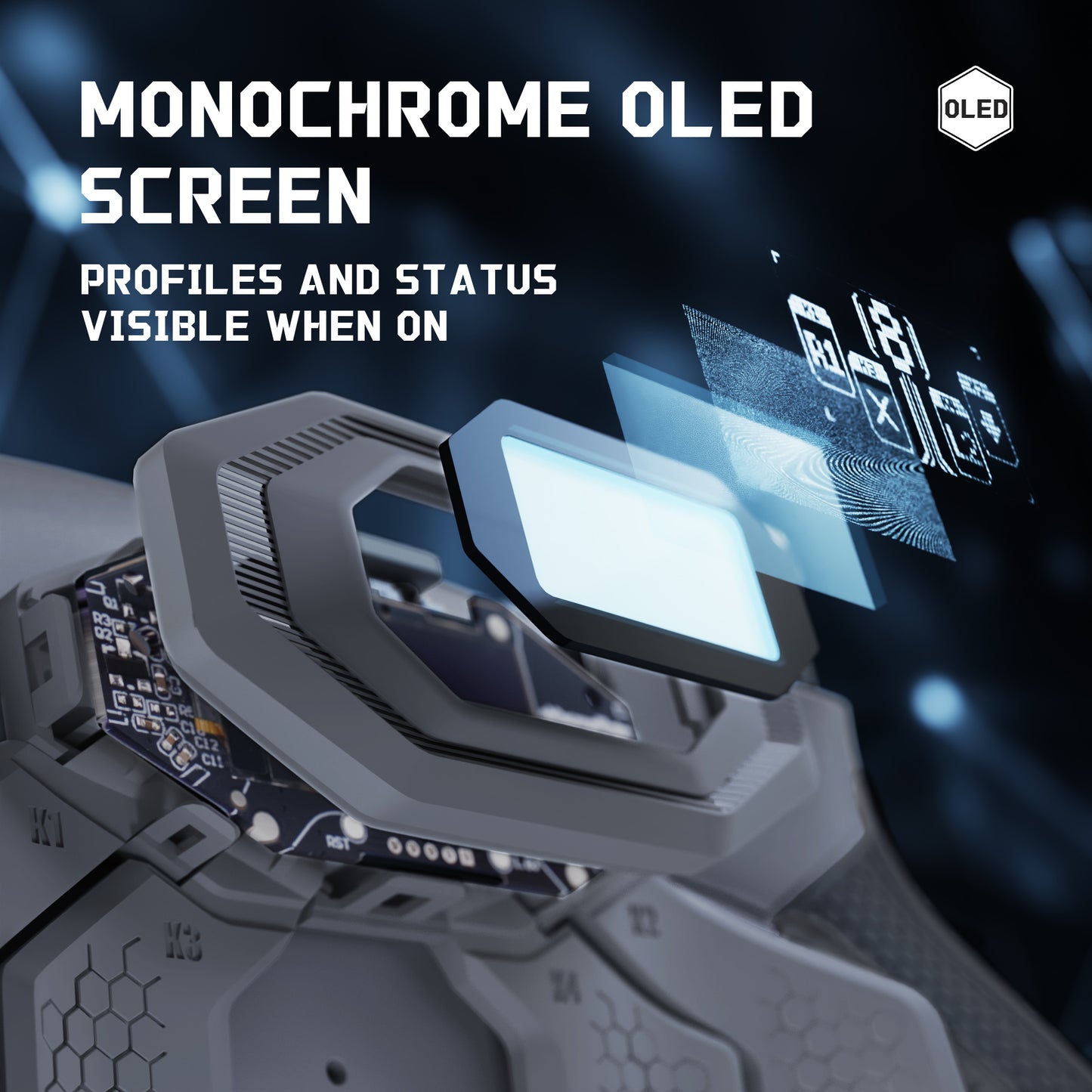 eXtremeRate PS5 edgeコントローラーに対応用BEYOND バックパドルキット、OLEDディスプレイ&エルゴノミックグリップ【ニューホープグレー＆クラシックグレー】