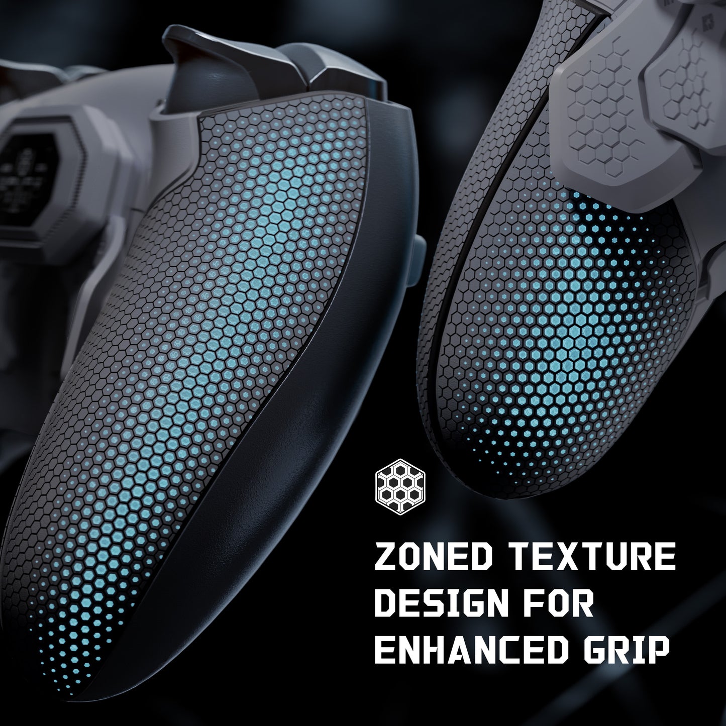 eXtremeRate PS5 edgeコントローラーに対応用BEYOND バックパドルキット、OLEDディスプレイ&エルゴノミックグリップ【ニューホープグレー＆クラシックグレー】