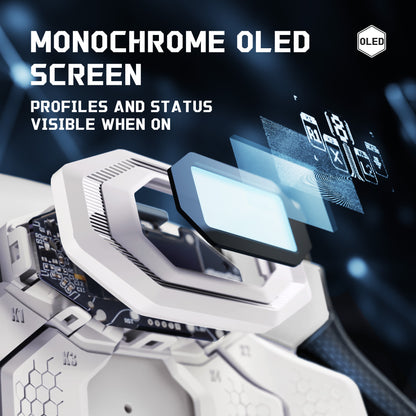 eXtremeRate PS5 edgeコントローラーに対応用BEYOND バックパドルキット、OLEDディスプレイ&エルゴノミックグリップ【ホワイト＆ブラック】