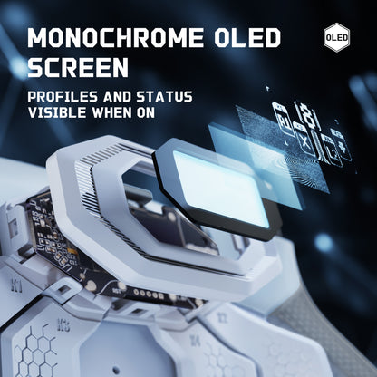 eXtremeRate PS5 edgeコントローラーに対応用BEYOND バックパドルキット、OLEDディスプレイ&エルゴノミックグリップ【ホワイト＆グレー】