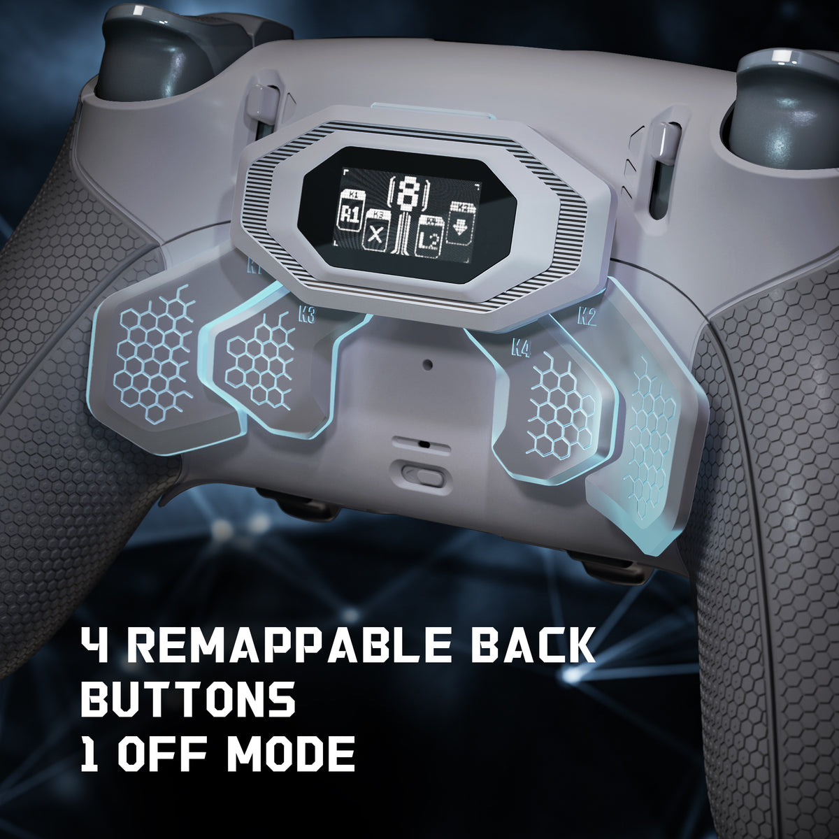 eXtremeRate BEYOND Back Paddle Kit for PS5 Edge Controller, OLED Display & Ergonomic Grip [New Hope Gray & Classic Gray]