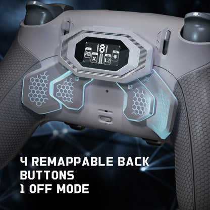 eXtremeRate BEYOND Back Paddle Kit for PS5 Edge Controller, OLED Display & Ergonomic Grip [New Hope Gray & Classic Gray]