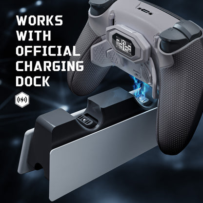 eXtremeRate BEYOND Back Paddle Kit for PS5 Edge Controller, OLED Display & Ergonomic Grip [New Hope Gray & Classic Gray]