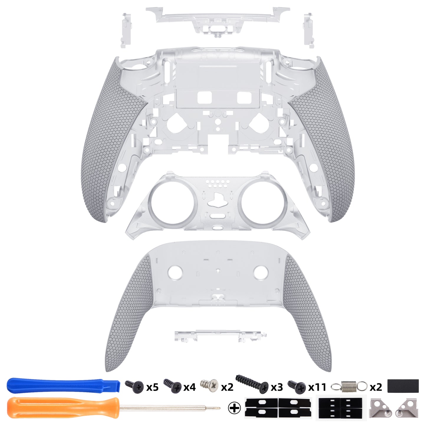 eXtremeRate Beyond-ARC Bottom Shell Kit for PS5 Edge Controller (Clear & Gray)