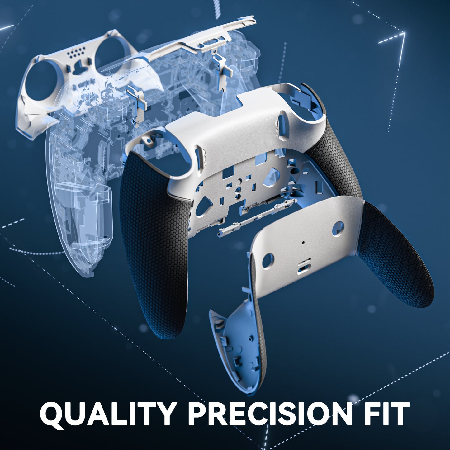 eXtremeRate Beyond-ARC Bottom Shell Kit for PS5 Edge Controller (White & Black)