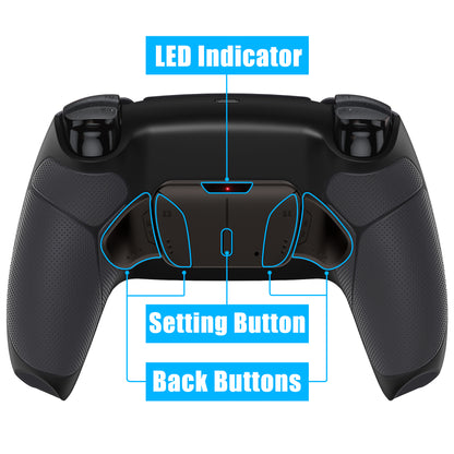 eXtremeRate PS5コントローラーBDM-030/040/050対応用ブラックリアルメタルボタン（RMB）バージョンRISE4 V3リマップキット【ラバー付きブラック】