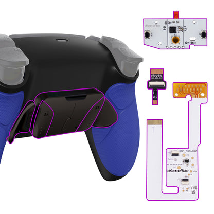 eXtremeRate PS5コントローラーBDM-030/040/050対応用ブラックリアルメタルボタン（RMB）バージョンRISE4 V3リマップキット【ラバー付きブルー】