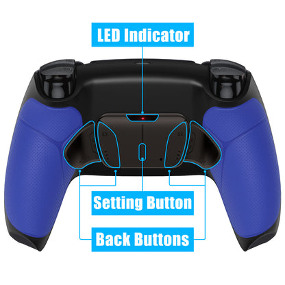 eXtremeRate PS5コントローラーBDM-030/040/050対応用ブラックリアルメタルボタン（RMB）バージョンRISE4 V3リマップキット【ラバー付きブルー】