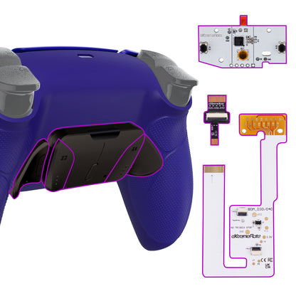 eXtremeRate PS5コントローラーBDM-030/040/050対応用ブラックリアルメタルボタン（RMB）バージョンRISE4 V3リマップキット【ラバー付き深い青紫色】