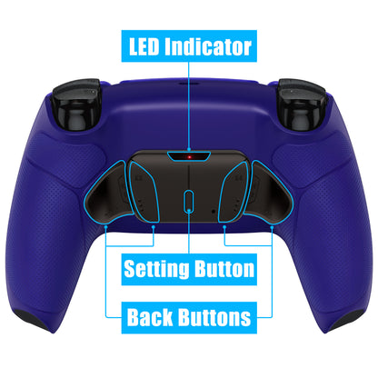 eXtremeRate PS5コントローラーBDM-030/040/050対応用ブラックリアルメタルボタン（RMB）バージョンRISE4 V3リマップキット【ラバー付き深い青紫色】