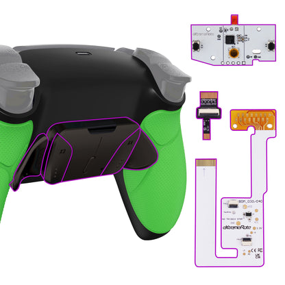 eXtremeRate PS5コントローラーBDM-030/040/050対応用ブラックリアルメタルボタン（RMB）バージョンRISE4 V3リマップキット【ラバー付きグリーン】