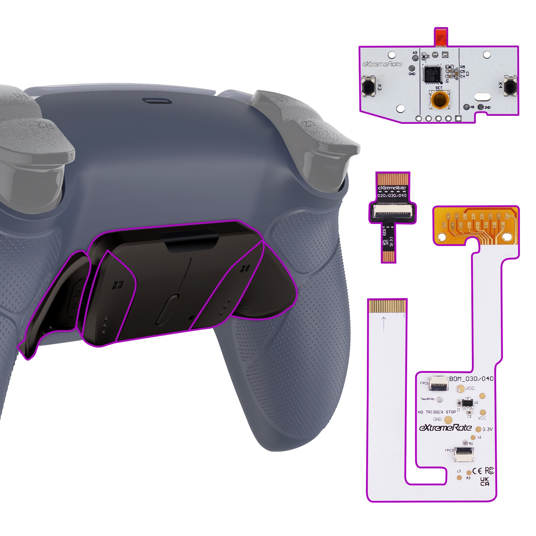 eXtremeRate PS5コントローラーBDM-030/040/050対応用ブラックリアルメタルボタン（RMB）バージョンRISE4 V –  extremerate JP