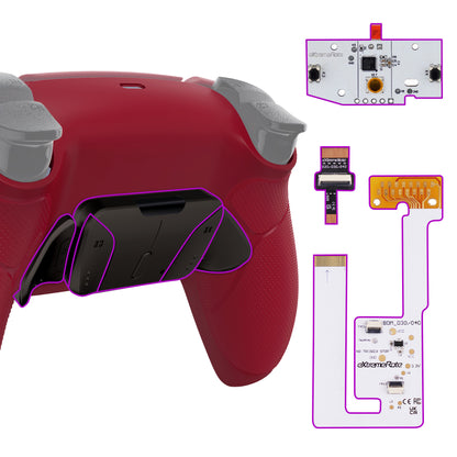 eXtremeRate PS5コントローラーBDM-030/040/050対応用ブラックリアルメタルボタン（RMB）バージョンRISE4 V3リマップキット【ラバー付き火山赤】