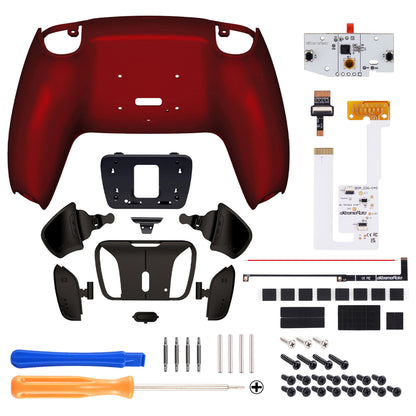 eXtremeRate PS5コントローラーBDM-030/040/050対応用ブラックリアルメタルボタン（RMB）バージョンRISE4 V3リマップキット【スカーレットレッド】