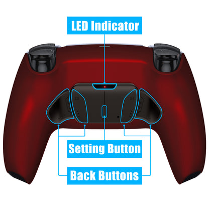 eXtremeRate PS5コントローラーBDM-030/040/050対応用ブラックリアルメタルボタン（RMB）バージョンRISE4 V3リマップキット【スカーレットレッド】