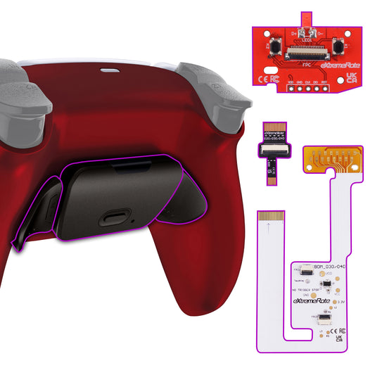 eXtremeRate PS5コントローラーBDM-030/040/050対応用ブラックリアルメタルボタン（RMB）バージョンRISE V3リマップキット【スカーレットレッド】