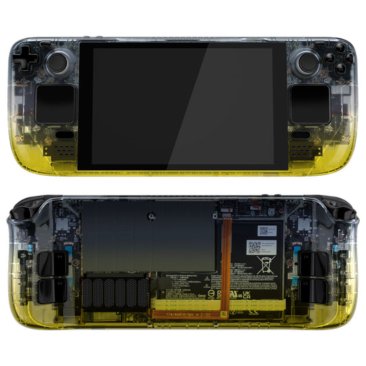 eXtremeRate Custom Full Set Shell with Buttons for Steam Deck LCD - Gradient Black Yellow eXtremeRate