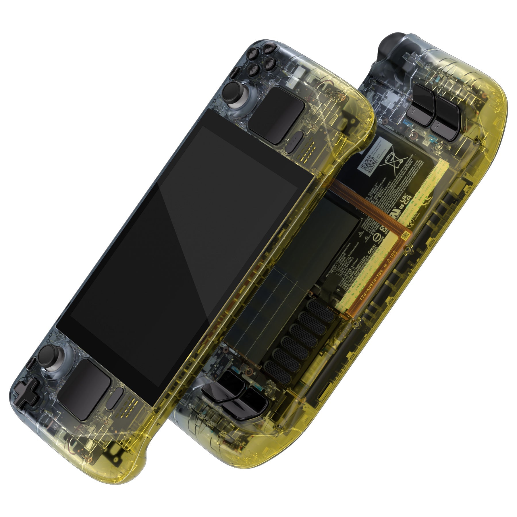 eXtremeRate Custom Full Set Shell with Buttons for Steam Deck LCD - Gradient Black Yellow eXtremeRate