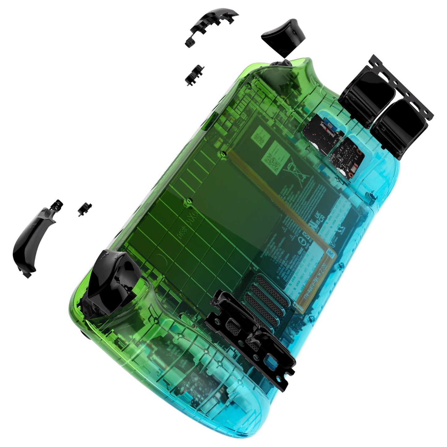 eXtremeRate Custom Full Set Shell with Buttons for Steam Deck LCD - Gradient Translucent Green Blue eXtremeRate