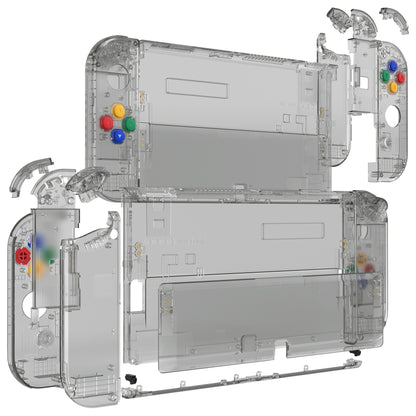 eXtremeRate 任天堂スイッチ有機EL用カスタム交換フルセットシェル＆ボタン【クリスタルクリアブラック】