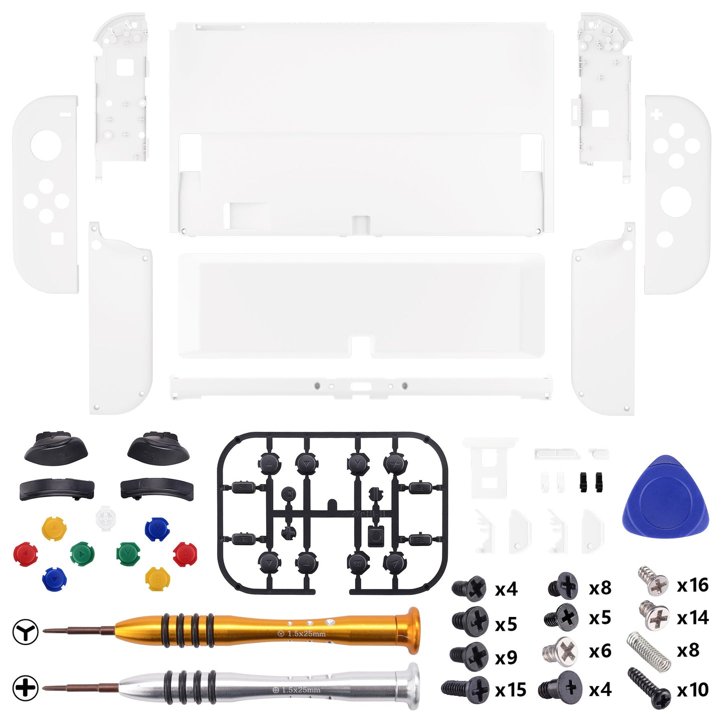 eXtremeRate Custom Replacement Full Set Shell with Buttons for Nintendo Switch OLED - White eXtremeRate