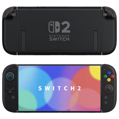 eXtremeRate Nintendo Switch 2対応ジョイコン交換フルセットシェルケース、方向ボタンバージョンボタン付き - デラックス版【ブラック】